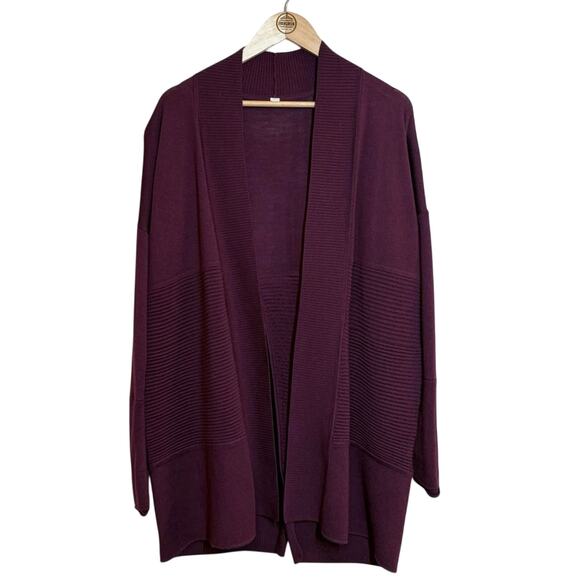 Lululemon Women’s Sit In Lotus Wrap 100% Merino Wool Sweater Maroon Size 6 - Picture 1 of 8